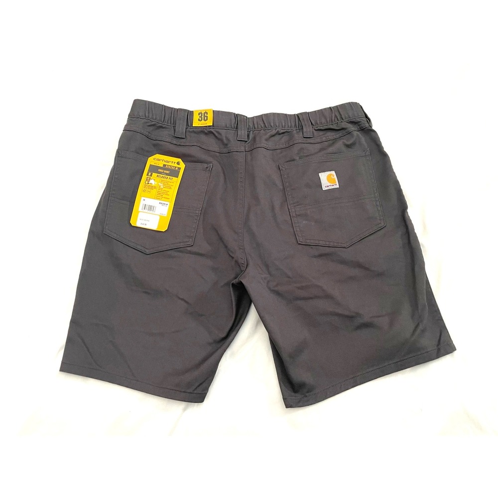 NEW Carhartt Force Shorts Mens 36 Shadow Gray Relaxed Fit 9" Rugged Flex BS6280